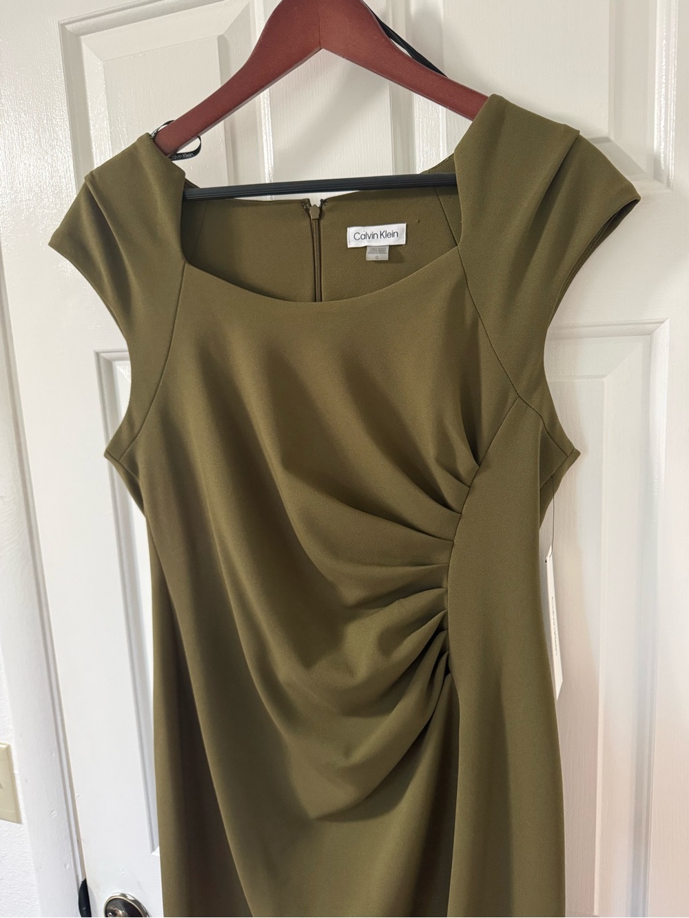 NWT Calvin Klein Midi Dress Olive Green Size Large